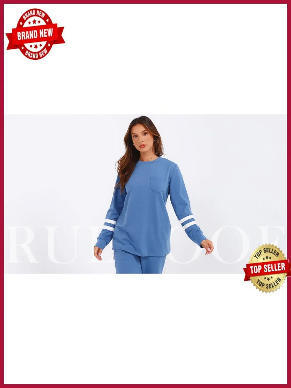 2 Piece Lounge Set Sweatsuit for Women Long Sleeve Crewneck Pullover Jogger